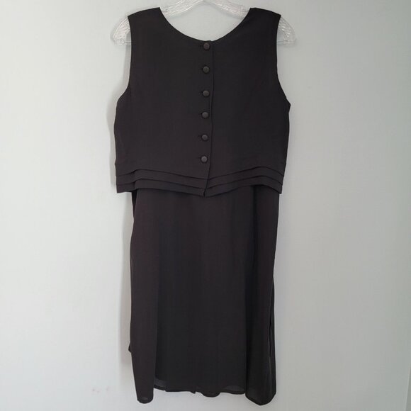 MAX MARA Pura Seda Wrap Skirt And Sleeveless Top Black 100% Silk Sz US8 2 PC Set - Picture 2 of 16